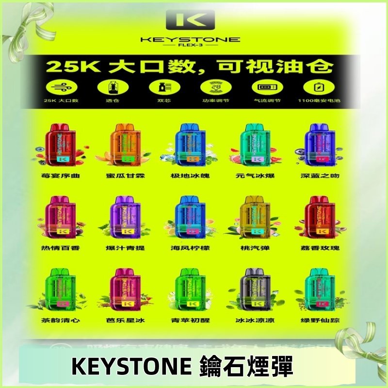 鑰石KEYSTONE FLEX-3 25000口專彈專機套裝|大容量續航